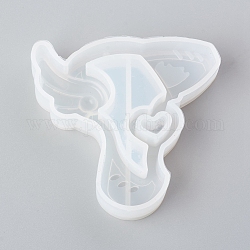 Shaker Mold, DIY Quicksand Jewelry Silicone Molds, Resin Casting Molds, For UV Resin, Epoxy Resin Jewelry Making, Wing Launcher, White, 58x61x14mm