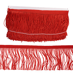 Bordatura in nappa di poliestere, decorazione di vestiti, accessori costume, rosso, 100x1mm, 10m / scheda