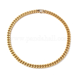 Chapado en iones (ip) 304 collar de cadenas de bordillo de acero inoxidable con rhinestone de cristal para mujer, dorado, 23.82 pulgada (60.5 cm)