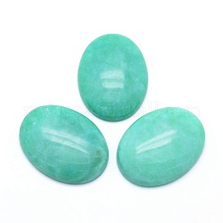 Cabochons de jade blanc naturel, amazonite d'imitation, teinte, ovale, 40x30x7.5~8mm