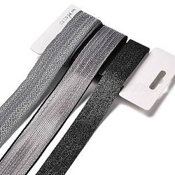9 Yards 3 Styles Polyester Ribbon, for DIY Handmade Craft, Hair Bowknots and Gift Decoration, Black/Gray Color Palette, Black, 1~1-1/8 inch(25~28mm), about 3 yards/style