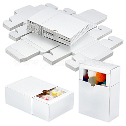 Pandahall elite scatola per cassetti in carta kraft, scatole da regalo per festival, per gioielli, caramelle, diserbo, bomboniere, confezione regalo, argento, 8x8x4cm, 99x69mm diametro interno 