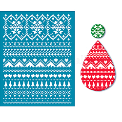 Silk Screen Printing Stencil, for Painting on Wood, DIY Decoration T-Shirt Fabric, Christmas Themed Pattern, 12.7x10cm