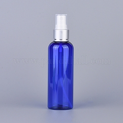 100 ml botellas de spray de plástico para mascotas recargables, Con rociador fino y tapa antipolvo, hombro redondo, azul, 14.1x3.85 cm, capacidad: 100ml (3.38 fl. oz)