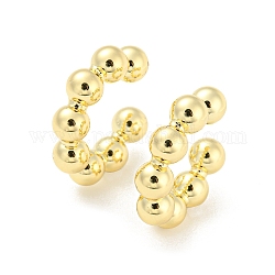 Orecchini a polsino con perline rotonde in ottone, orecchini non penetranti, vero placcato oro 18k, 20.5x6x22.5mm