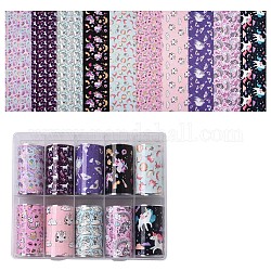 Horse Pattern Nail Art Transfer Stickers, Nail Decals, DIY Nail Tips Decoration for Women, Mixed Color, 40mm, about 1m/roll, 10rolls/box