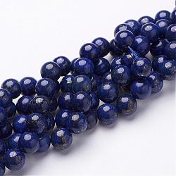 Grade tinti di un lapis naturale perline Lazuli fili, tondo, circa8 mm di diametro, Foro: 1 mm, circa 48pcs/filo, 15.5 pollice