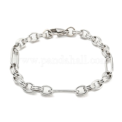 Bracelet chaîne figaro 304 en acier inoxydable, couleur inoxydable, 8 pouce (20.4 cm)