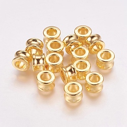 Perline foro grande in lega sitle tibetano, perline con foro grande, barile, oro, piombo & cadimo libero, 8x5.5mm, Foro: 4.5 mm
