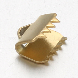 Ionenbeschichtung (IP) 304 Edelstahlbandklemme Enden, golden, 6x6.5 mm, Bohrung: 1x1.5 mm