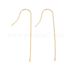 316 Surgical Stainless Steel Earring Hooks, with Vertical Loops, Golden, 39x3mm, Hole: 1.8mm, 21 Gauge, Pin: 0.7mm
