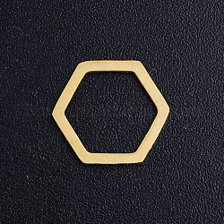 201 anelli di collegamento in acciaio inox, ottagono, oro, 10x11x1mm, diametro interno: 8x9mm