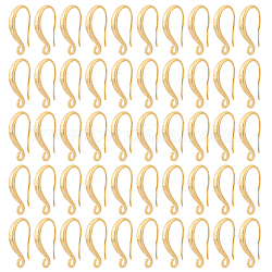 Dicosmetic 30 Stück goldene dicke Ohrhaken, Fischhaken-Ohrringhaken, französischer Ohrringhaken, Ohrhaken-Anschluss, Messing-Ohrringzubehör für Tropfen-Ohrhänger, Schmuckherstellung, Bohrung: 2 mm, Stift: 0.5 mm