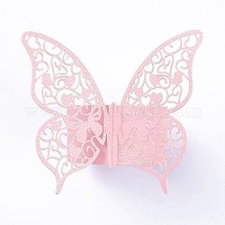 Schmetterlingspapierserviettenringe, für Hochzeiten Party Serviette Tischdekoration, rosa, 6.7x21.3x0.03 cm, Rolle: 4.5cm