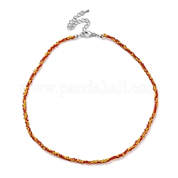 Collana di perline di vetro, con chiusure in lega, rosso, 16.10 pollice (40.9 cm)