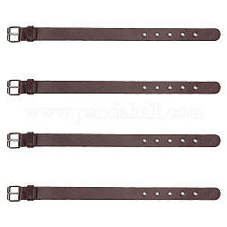 Cinturón de puño de abrigo de cuero de imitación, con hebillas de hierro, coco marrón, 420x25mm