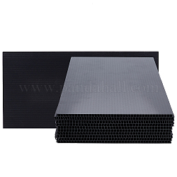 Nbeads10枚プラスチック厚紙シートパッド  DIYクラフトモデルの構築  長方形  ブラック  153x300x4mm