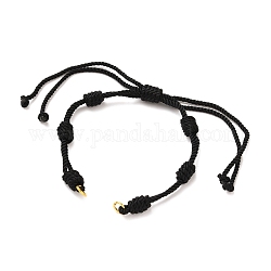 Fabrication de bracelet en cordon de nylon tressé réglable, avec 304 anneaux de saut ouverts en acier inoxydable, noir, longueur de chaîne unique: environ 6 pouce (15 cm)