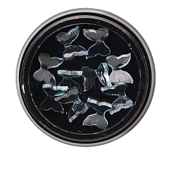 Cabochons en résine, accessoires nail art de décoration, 3 d papillon, bleu clair, 7x8x2.5mm, environ 10 pcs / boîte