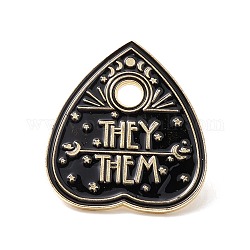 Ellos ellos palabra esmalte pin, insignia de aleación de pala para ropa de mochila, dorado, negro, 30x27.5x2mm, pin: 1 mm, agujero: 4 mm.