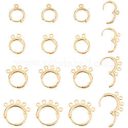 SUPERFINDINGS 40Pcs 4 Style Brass Leverback Earring Findings Brass Huggie Hoop Earrings Real 24K Gold Plated Earring Hooks for Jewelry Making Crafting Hole: 1~1.5mm Pin: 0.5~1mm