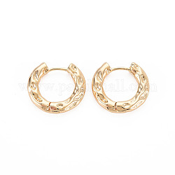 Boucles d'oreilles en laiton de cercle pour les femmes, sans nickel, véritable 18k plaqué or, 18x19.5x3mm