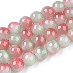 Katzenauge Perlen Stränge, Ton zwei, Runde, indian red, 7.5~8 mm, Bohrung: 1 mm, ca. 49~51 Stk. / Strang, 14.37~14.96 Zoll (36.5~38 cm)