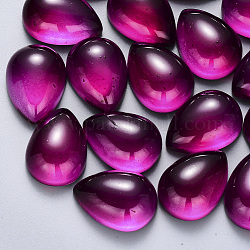Transparent Spitzlackieren Glas Cabochons, Träne, Medium violett rot, 18x13x7 mm
