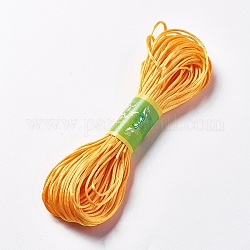 Fil de polyester, corde de satin de rattail, pour le nouage chinois, fabrication de bijoux, orange, 1.5mm, environ 21.87 yards (20m)/paquet