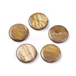 Cabochons en coquille, ronde, 19.2~19.6x3.5~3.9mm