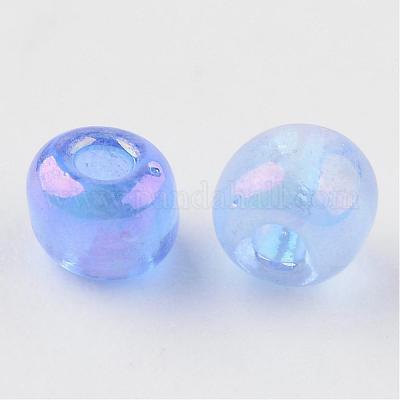 Круглый прозрачный цвета радуги стеклянный бисер X-SEED-A007-3mm-166-1