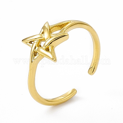 Открытое кольцо-манжета из нержавеющей стали 304 с ионным покрытием (IP) для женщин RJEW-C060-48G-1