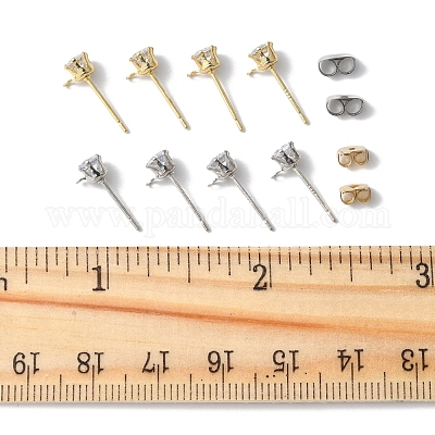 16 шт. латунные серьги-гвоздики KK-FS0001-58-1