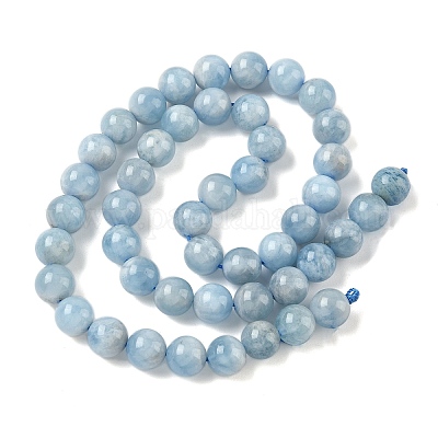 Природные Аквамарин бисер нитей G-D327-C03-8mm-01-1