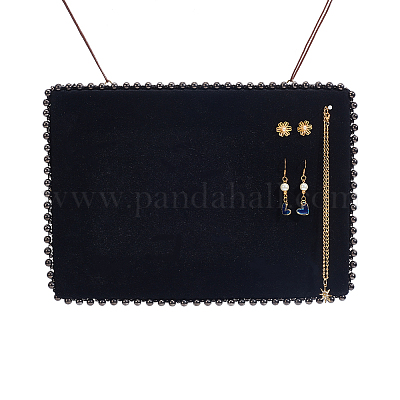 Прямоугольные бархатные серьги EDIS-WH0022-12B-1