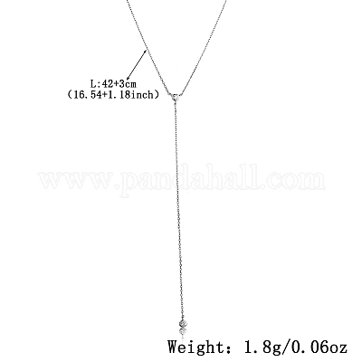 Длинные ожерелья из стерлингового серебра S925 с прозрачными кубическими цирконами и паве для женщин JY0116-2-1