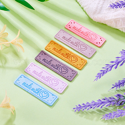 42 шт. 6-х цветные этикетки из микрофибры DIY-TA0012-18-1