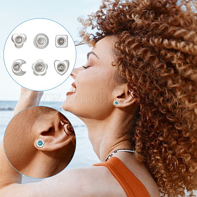 84 шт. 6 шт. фурнитура для сережек-гвоздиков из нержавеющей стали 201 STAS-UN0057-42-1