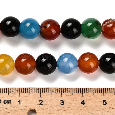 Окрашенные естественный агат бисер пряди G-G203-10G-10mm-1