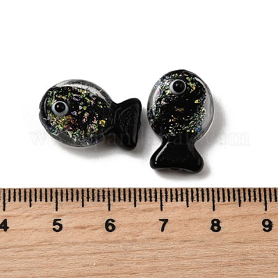 Бусины-рыбы из фольги ручной работы FOIL-Z001-01B-1