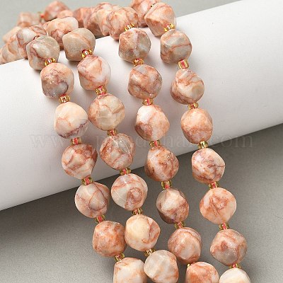 Бусы из натурального красного камня G-U023-A13-01-1