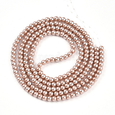 Выпечка окрашены перламутровый стекла жемчужные нити круглый шарик X-HY-Q003-4mm-11-1