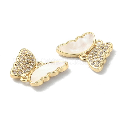 Латунные бусины из прозрачного кубического циркония с микропаве KK-B072-22G-1