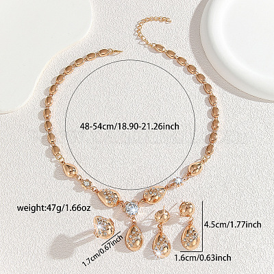 Ожерелья из сплава со стразами в форме капли FS-WG09A79-01-1