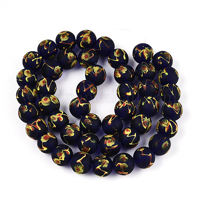 Бусы лэмпворк ручной работы LAMP-N028-05G-1