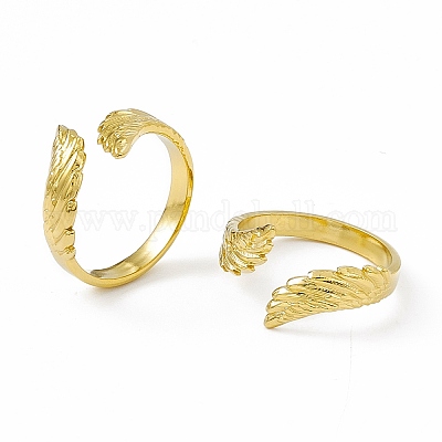 Ионное покрытие(ip) 304 нержавеющая сталь манжета кольцо для женщин RJEW-C060-02G-1