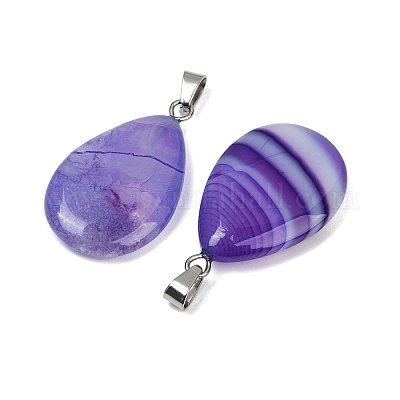 Окрашенные натуральные агатовые подвески G-G202-09A-1
