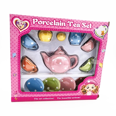 7 шт. фарфоровый чайный сервиз с миниатюрными украшениями PW-WG66AC7-01-1