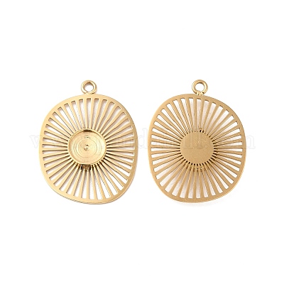 Ионное покрытие (ip) нержавеющая сталь 304 подвеска кабошон оправа STAS-Q215-08G-1