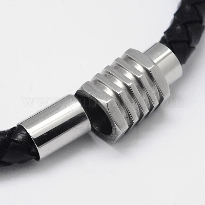 Плетеные браслеты шнур кожаный BJEW-I199-08-1